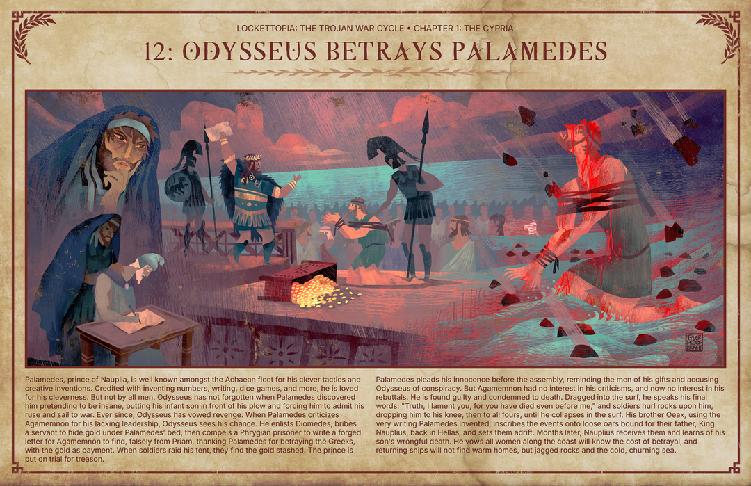 12 Odysseus betrays Palamedes | Art print