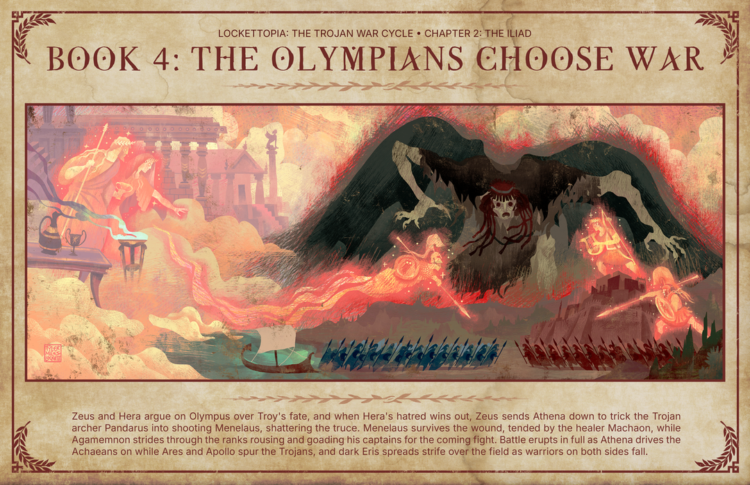 Book 4: The Olympians Choose war | Art print