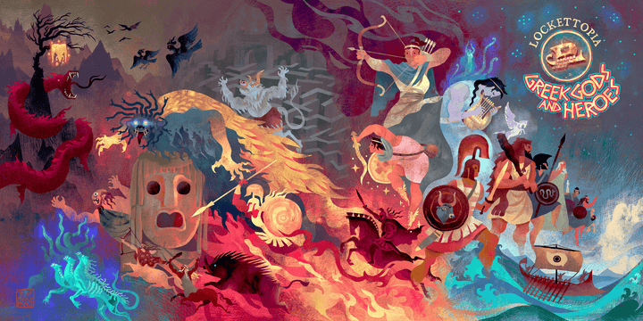 Greek Gods and Heroes book cover | Framed art print