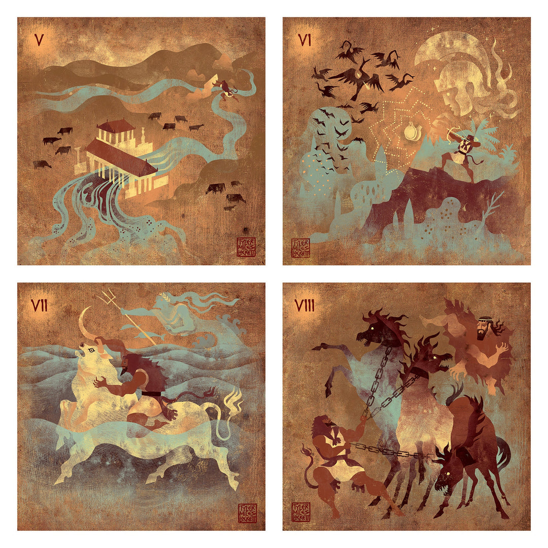 Heracles Labors 5-8 | Framed art Print