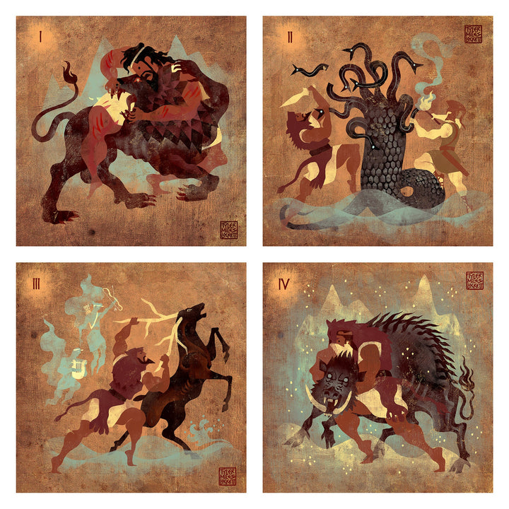 Heracles Labors 1-4 | Sticker